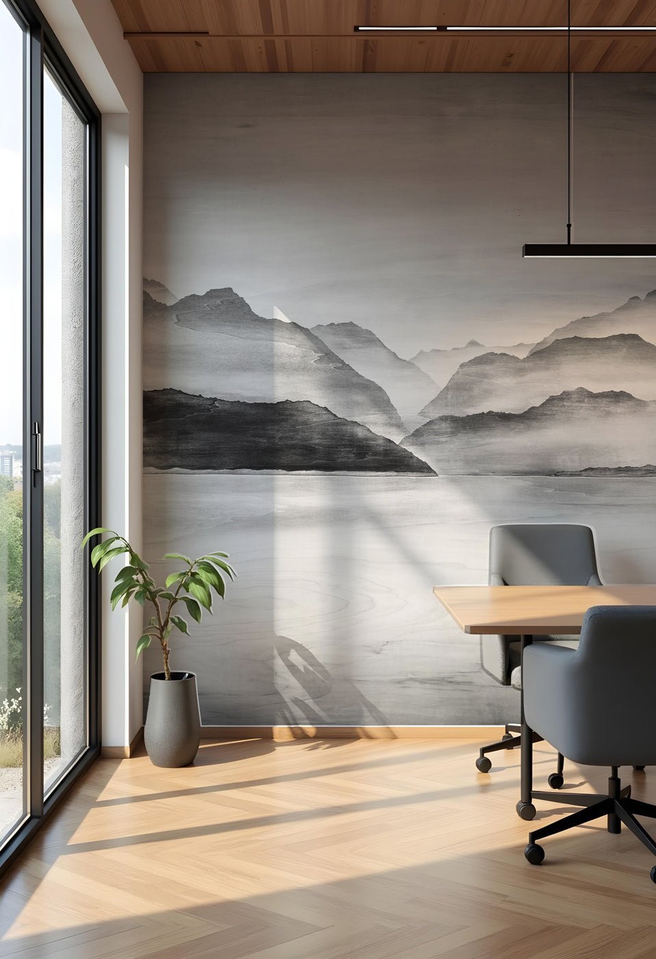 Papier Peint Sommets d’Argent | Les Bleus du Lac®, XXL, tendance