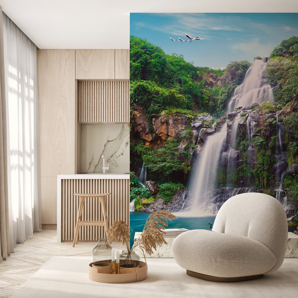 Papier peint cascade de la Réunion, XXL, tendance