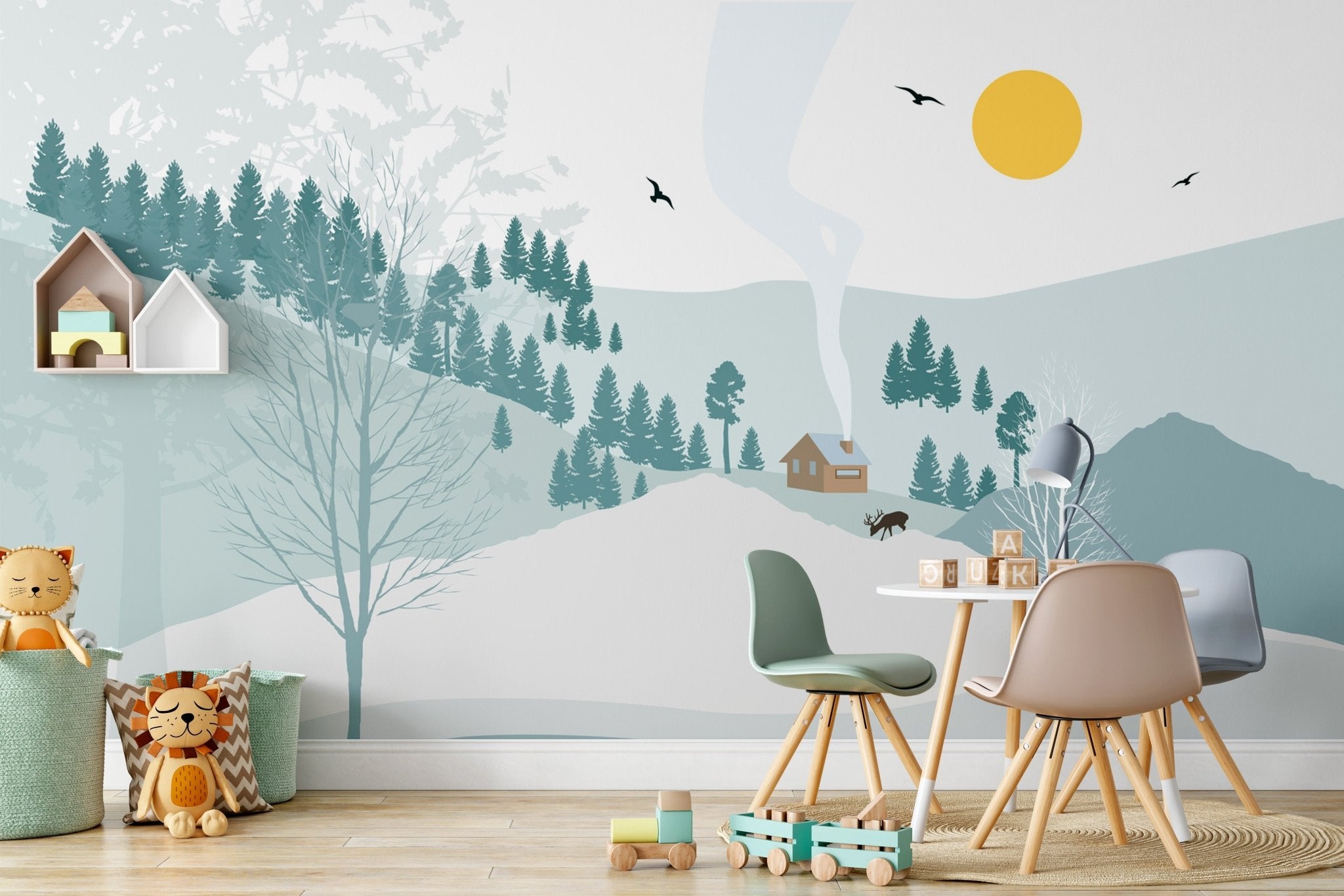 Papier peint contemporain enfant vallée de silence - Muralconcept