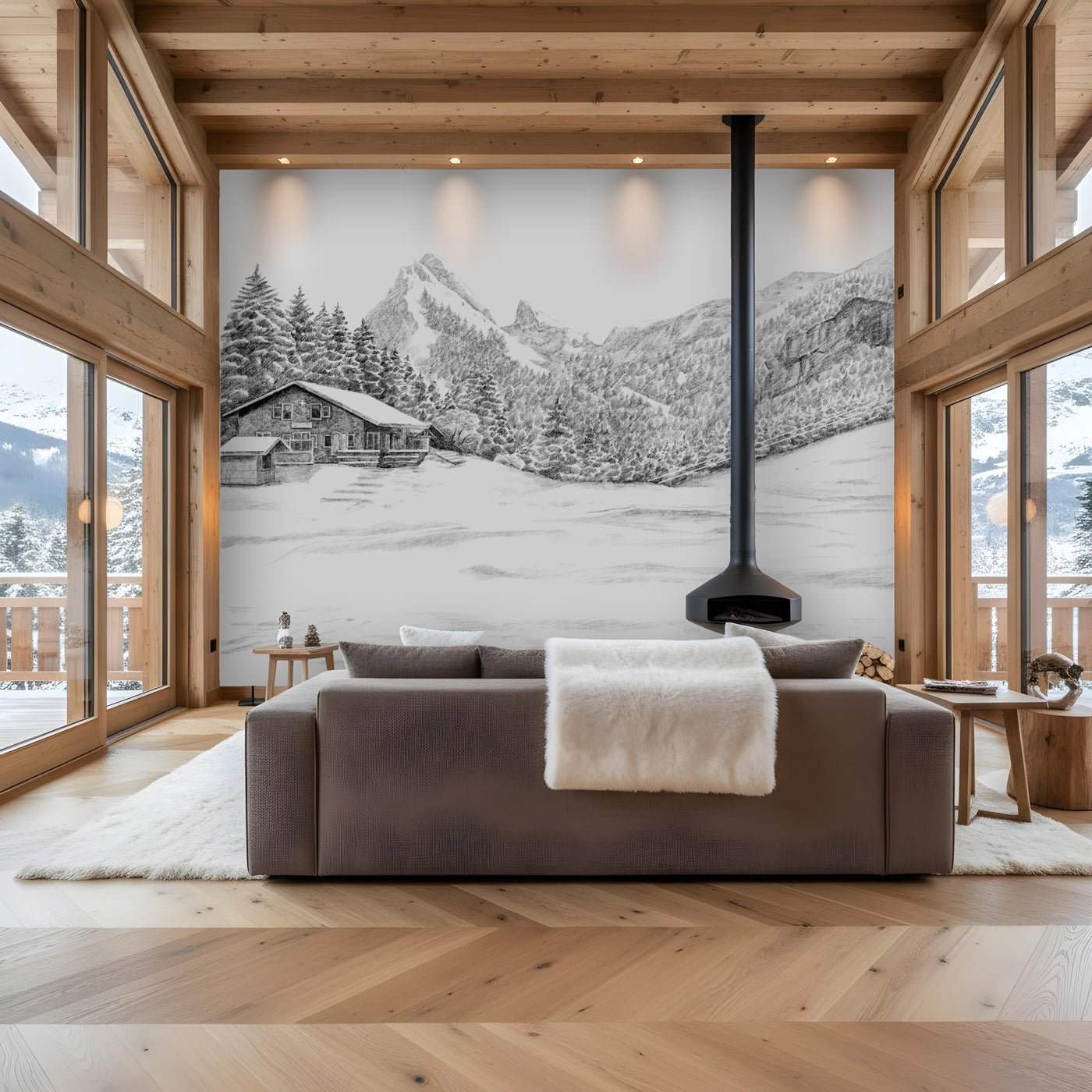 Papier peint montagne Suisse - Dent d'Oche - Muralconcept