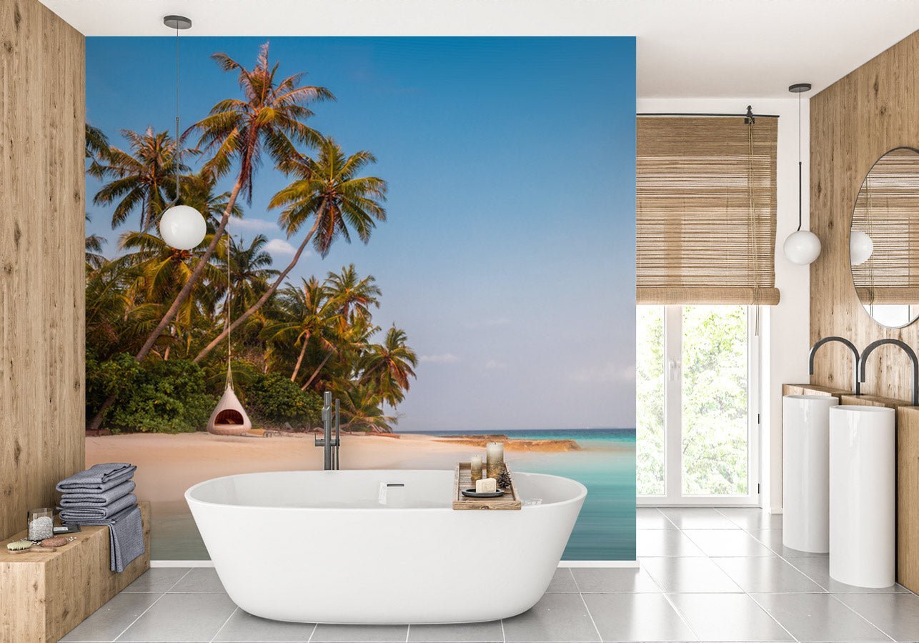 Papier peint panoramique cocotier plage, XXL, tendance