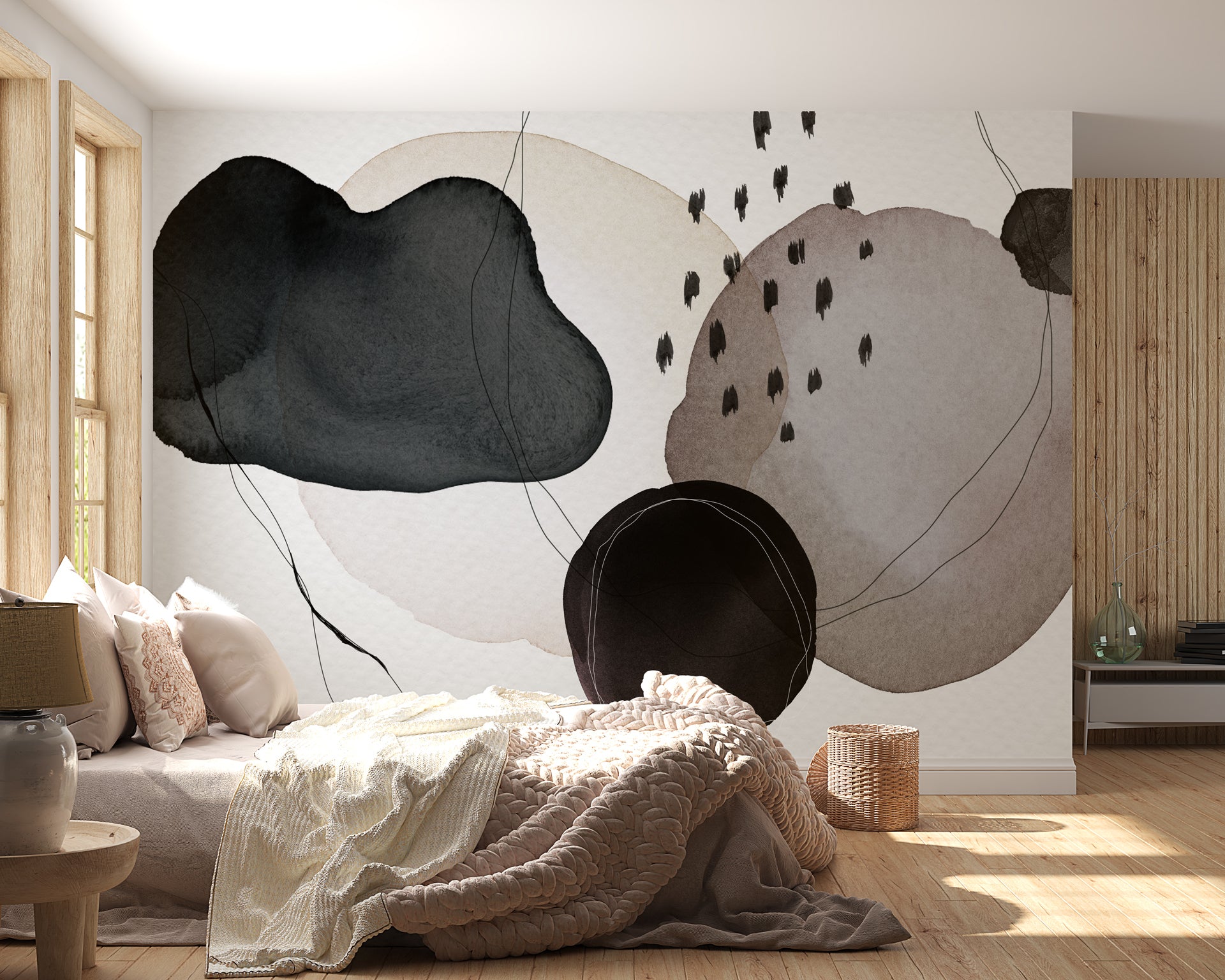 Papier peint moderne aquarelle, mural concept, tendance