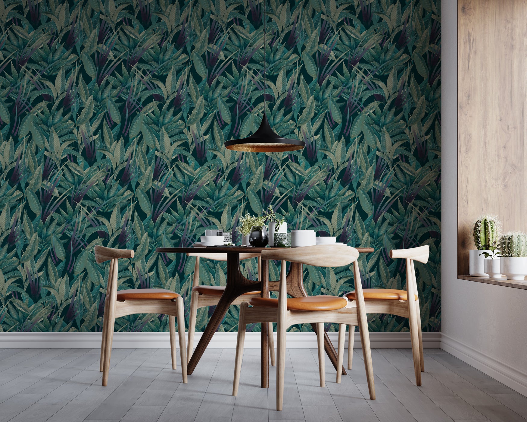 Papier peint panoramique tendance feuille, mural concept, tendance