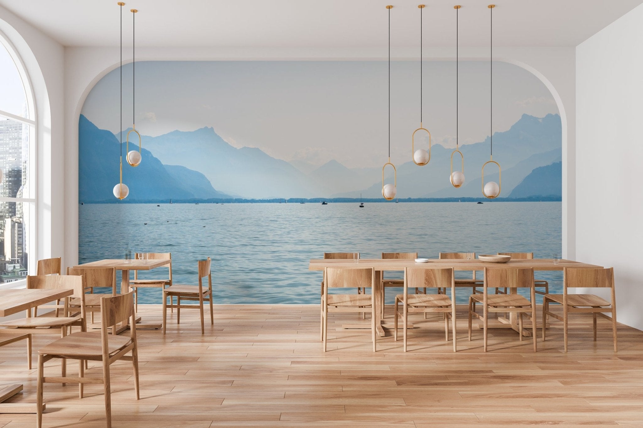 Papier peint panoramique Lac Léman – Montagnes et lac, XXL, tendance