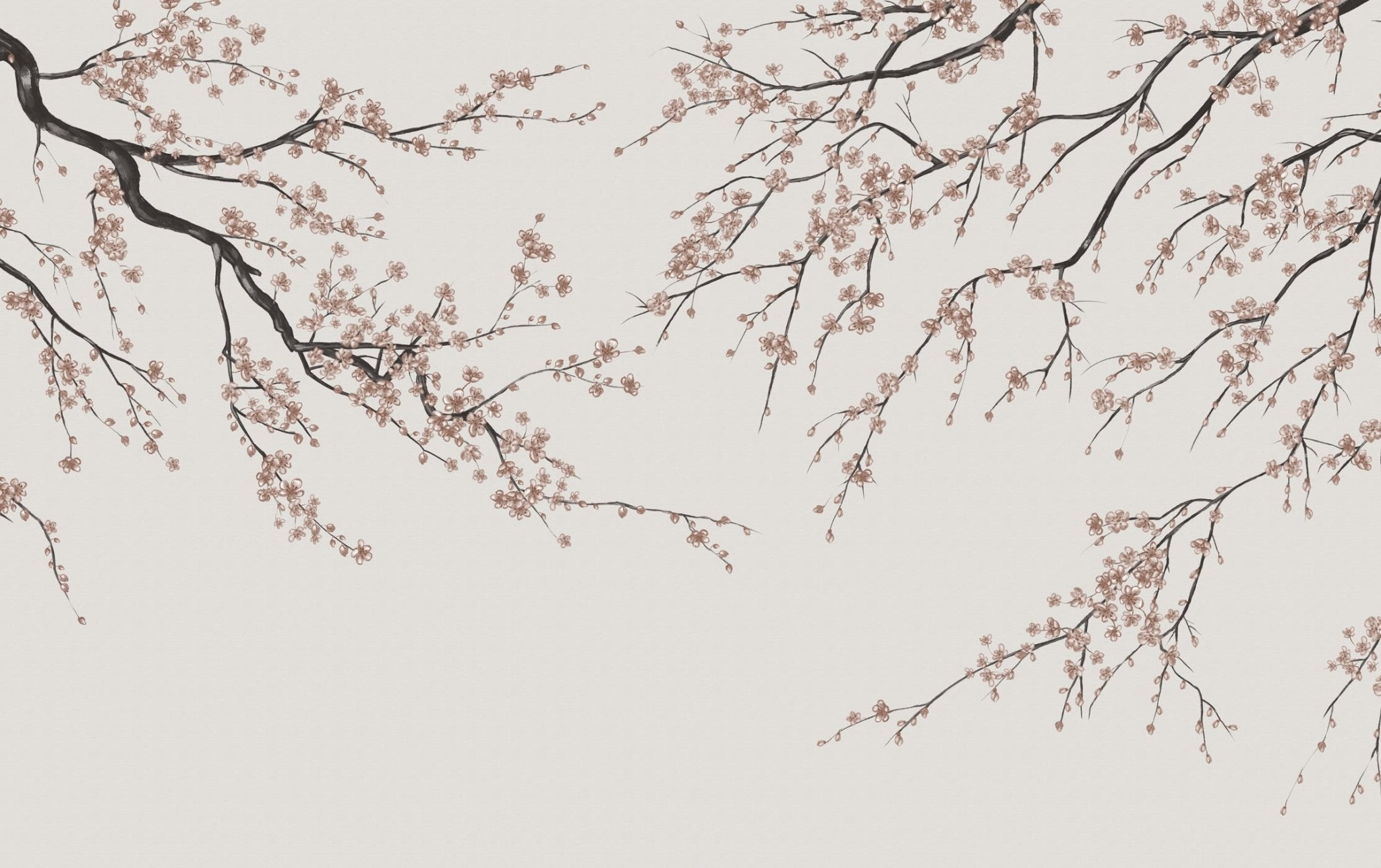 Papier peint panoramique Sakura beige, XXL, tendance
