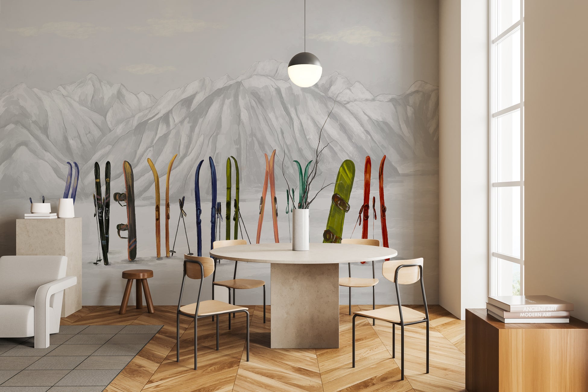 Papier peint ski à Courchevel, XXL, tendance