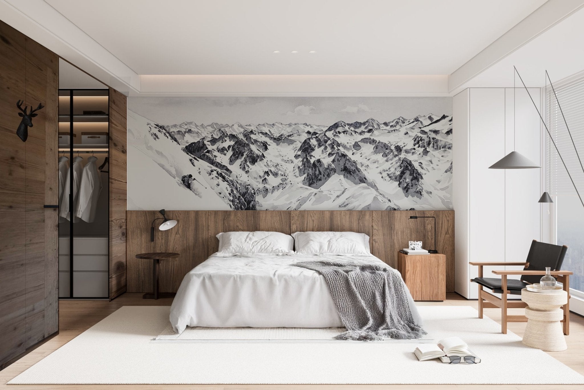 Papier peint Pyrénées  - Fresques enneigées Tourmalet Montagne - Muralconcept