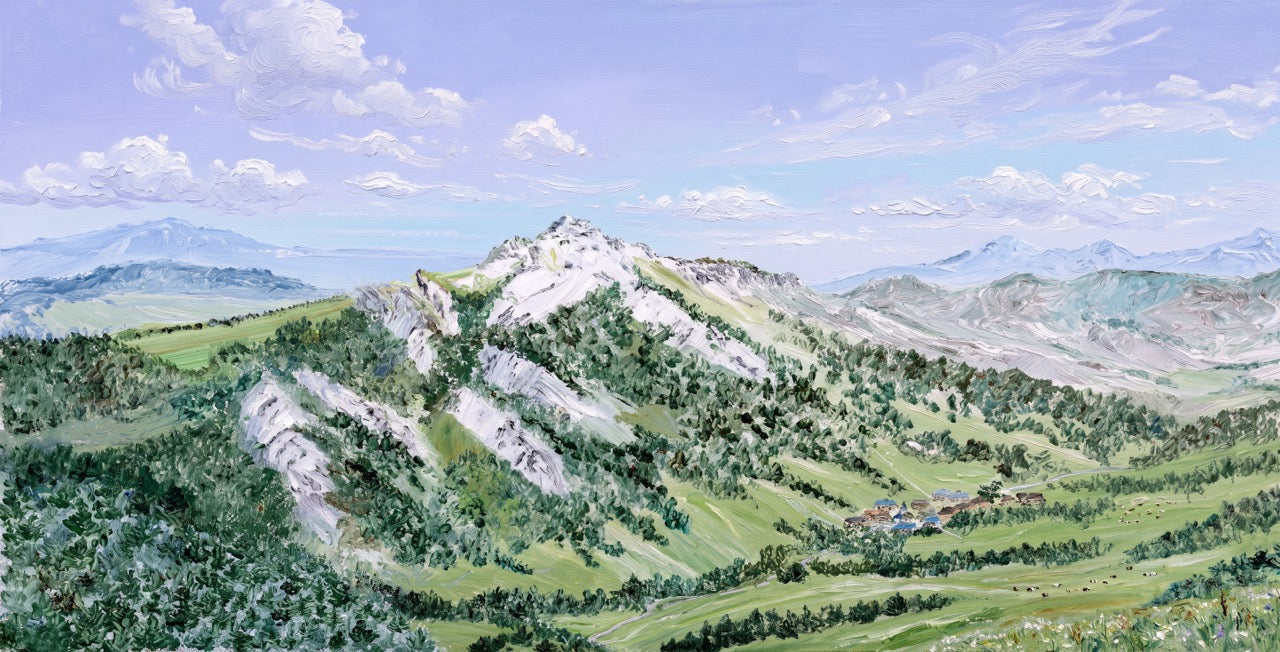 Papier peint Chartreuse – Peinture murale montagne d’artiste
