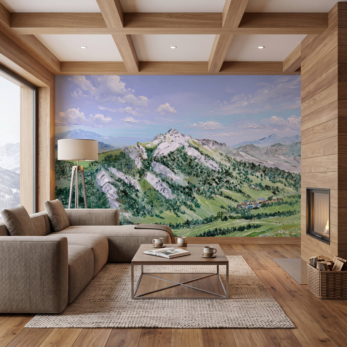Papier peint Chartreuse – Peinture murale montagne d’artiste