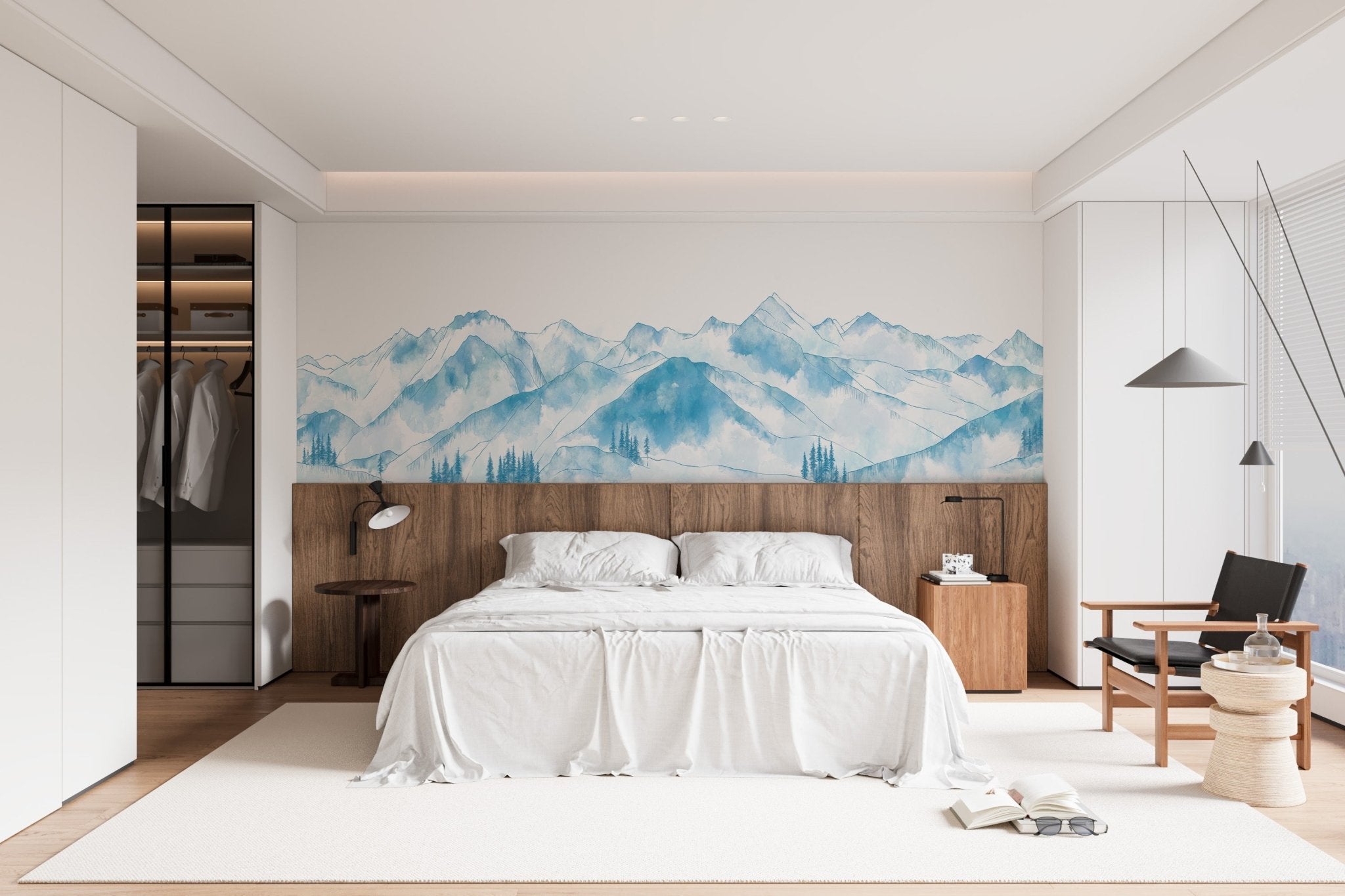 Papier peint montagne chaine des Aravis céleste, mural concept, tendance