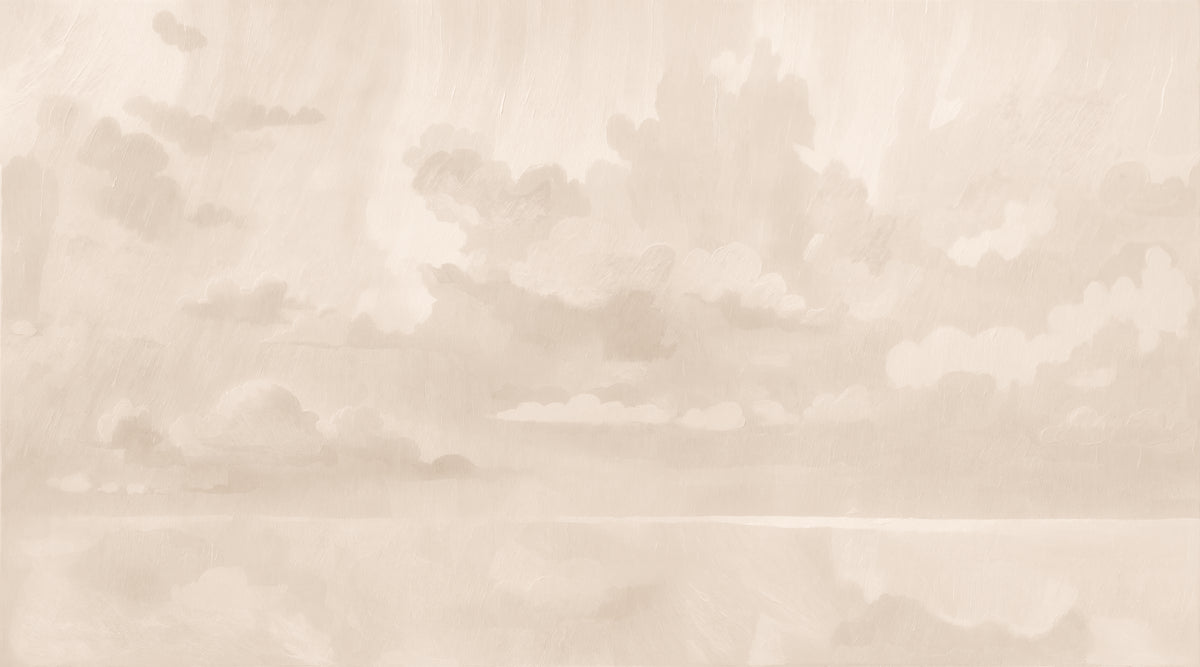 Papier peint panoramique ciel de velours - nuage beige