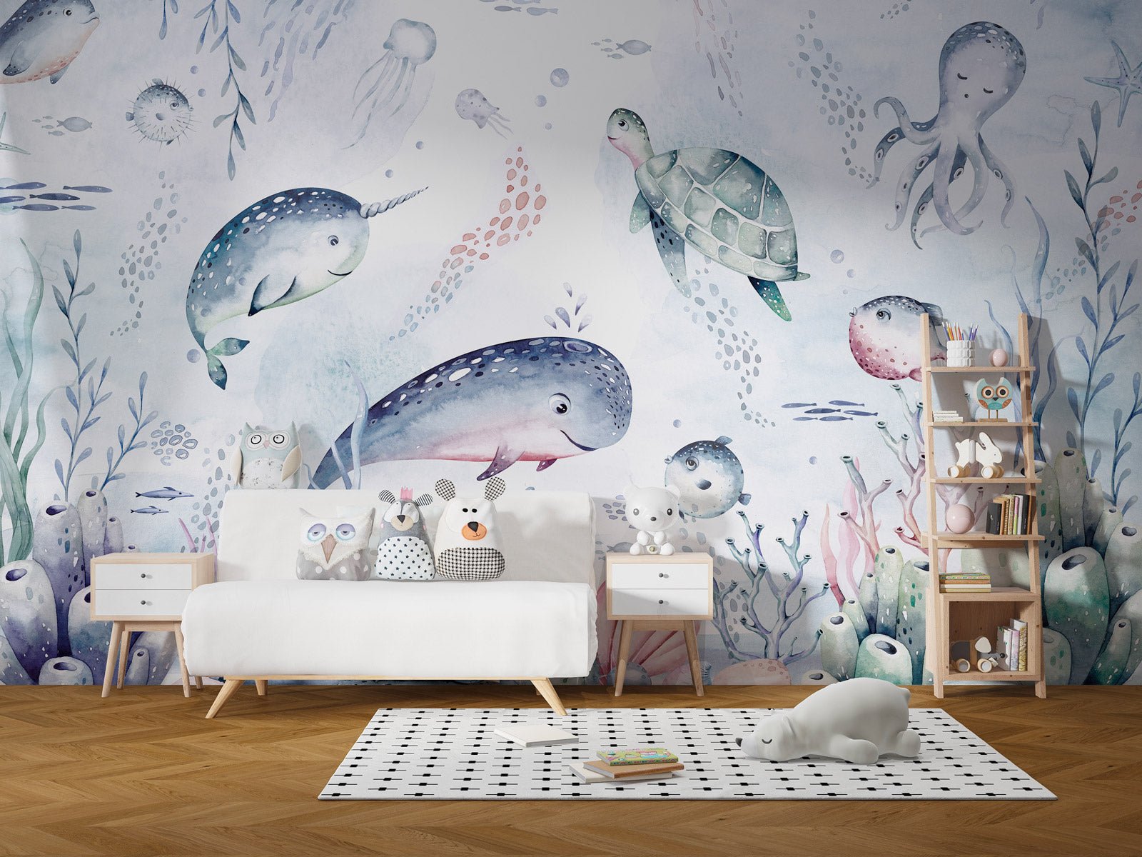 Papier peint baleines océan féérique, XXL, tendance