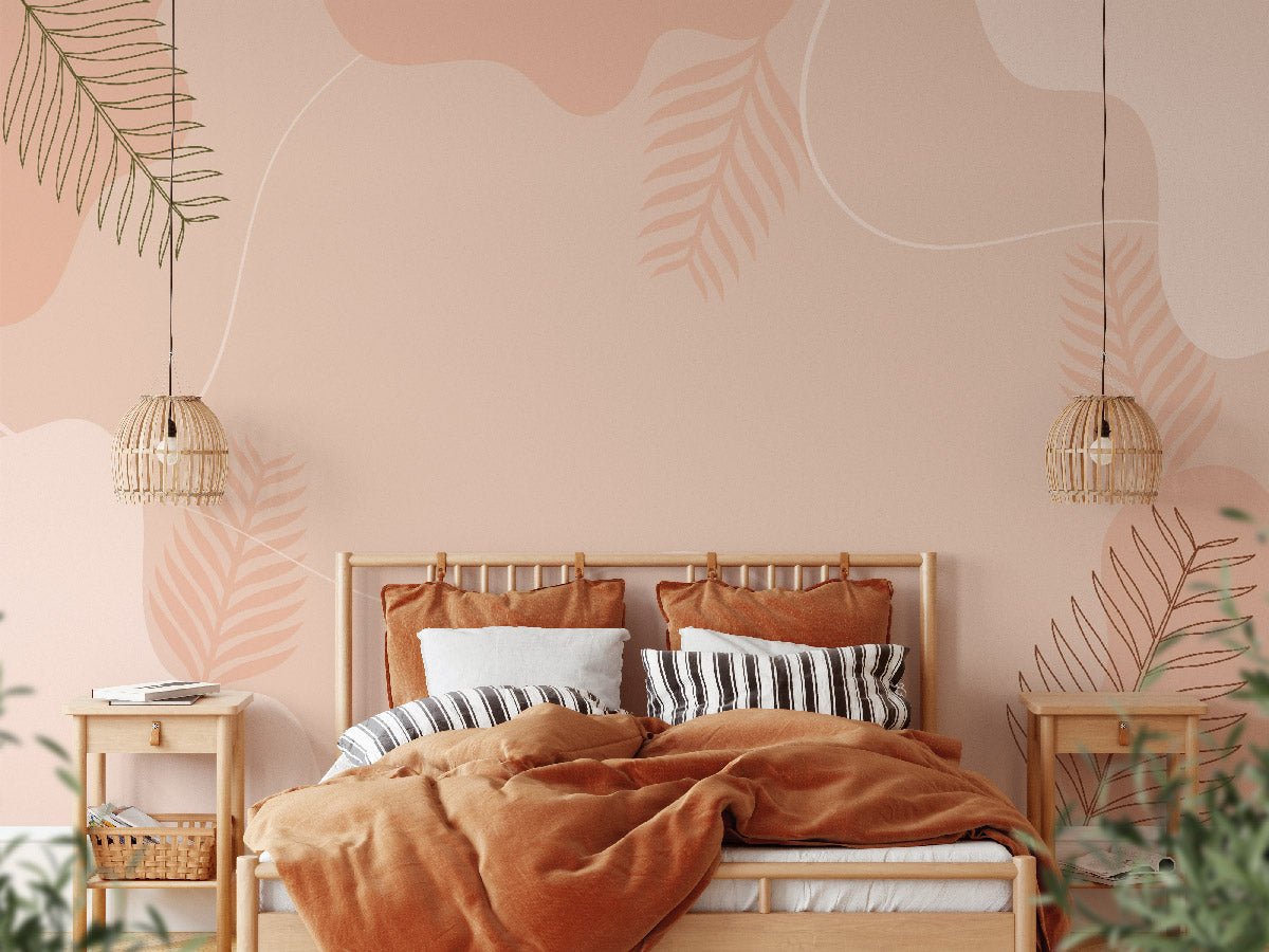 Papier peint abstrait terracotta - papier peint sur mesure francais - muralconcept