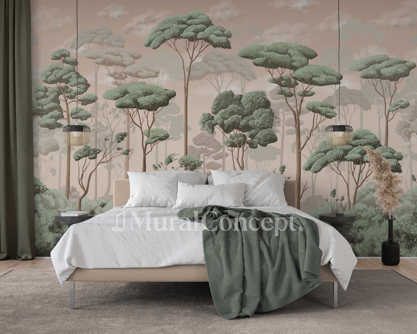 Papier peint panoramique pinède volupté jasmin - panoramique français