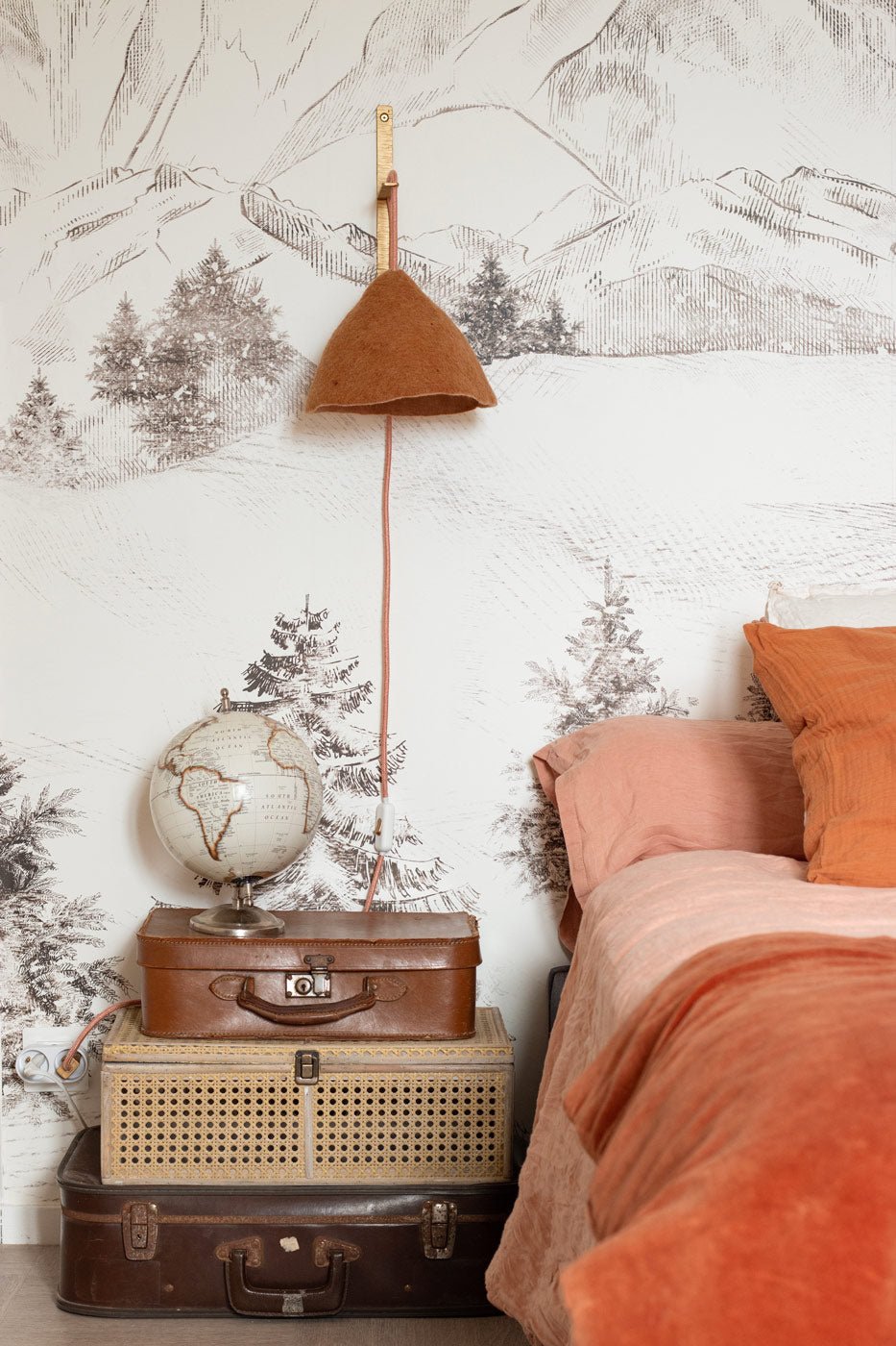 Papier peint montagne massif des Alpes, mural concept, tendance