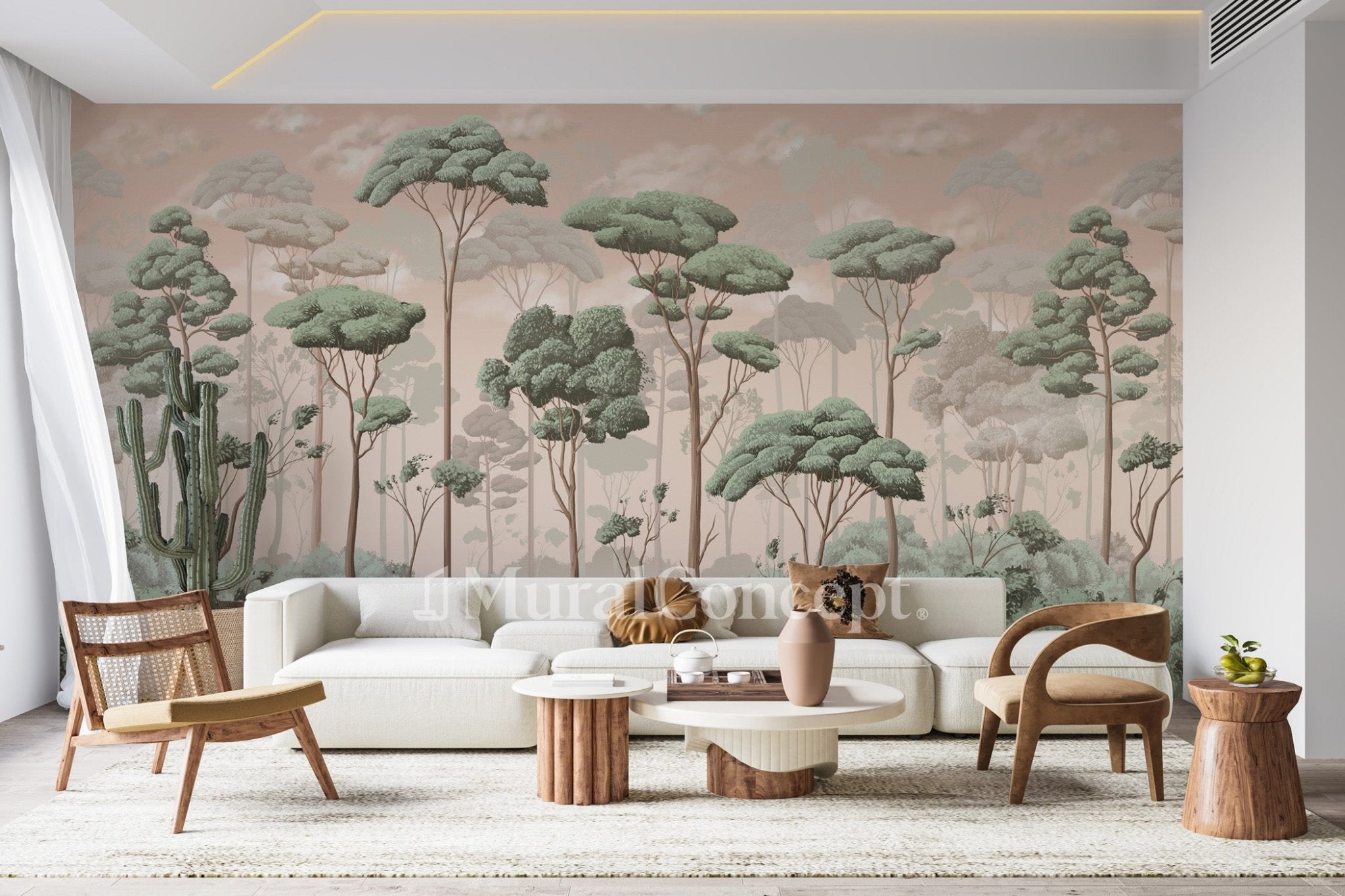 Papier peint panoramique pinède volupté jasmin - panoramique français