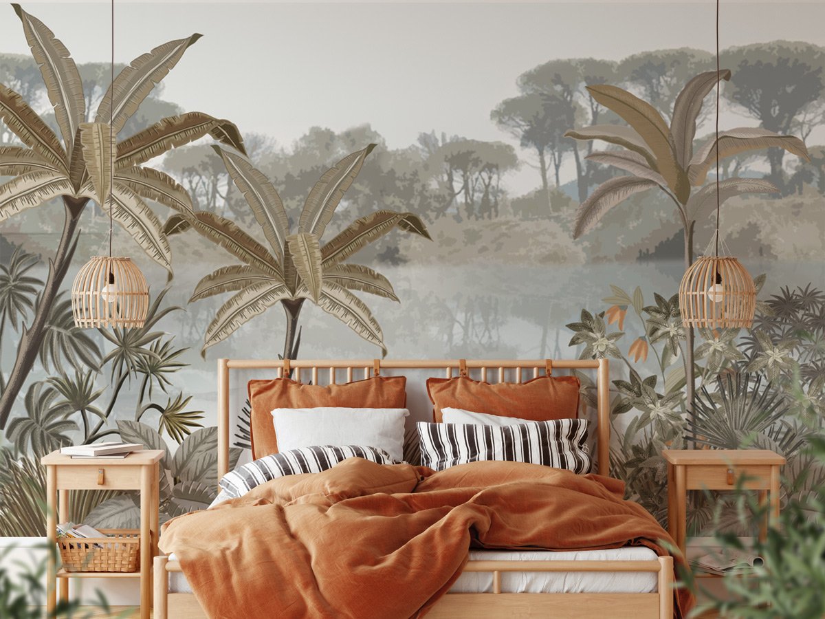 Papier peint sur mesure Jungle tendance peinture - papier peint sur mesure francais - muralconcept