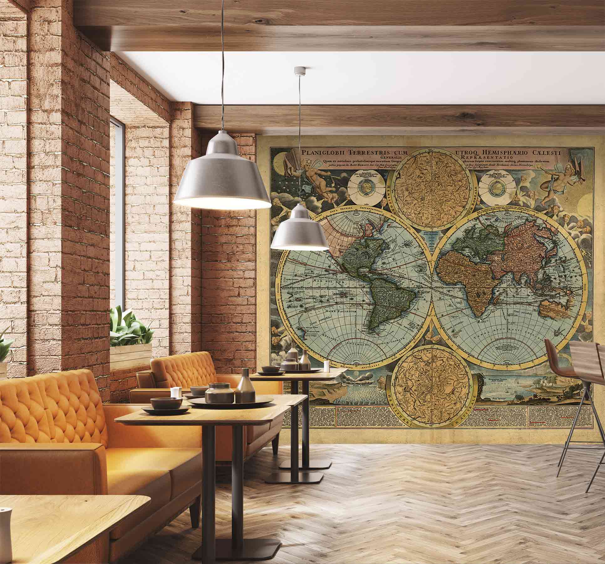 Papier peint carte du monde globe - papier peint sur mesure francais - muralconcept