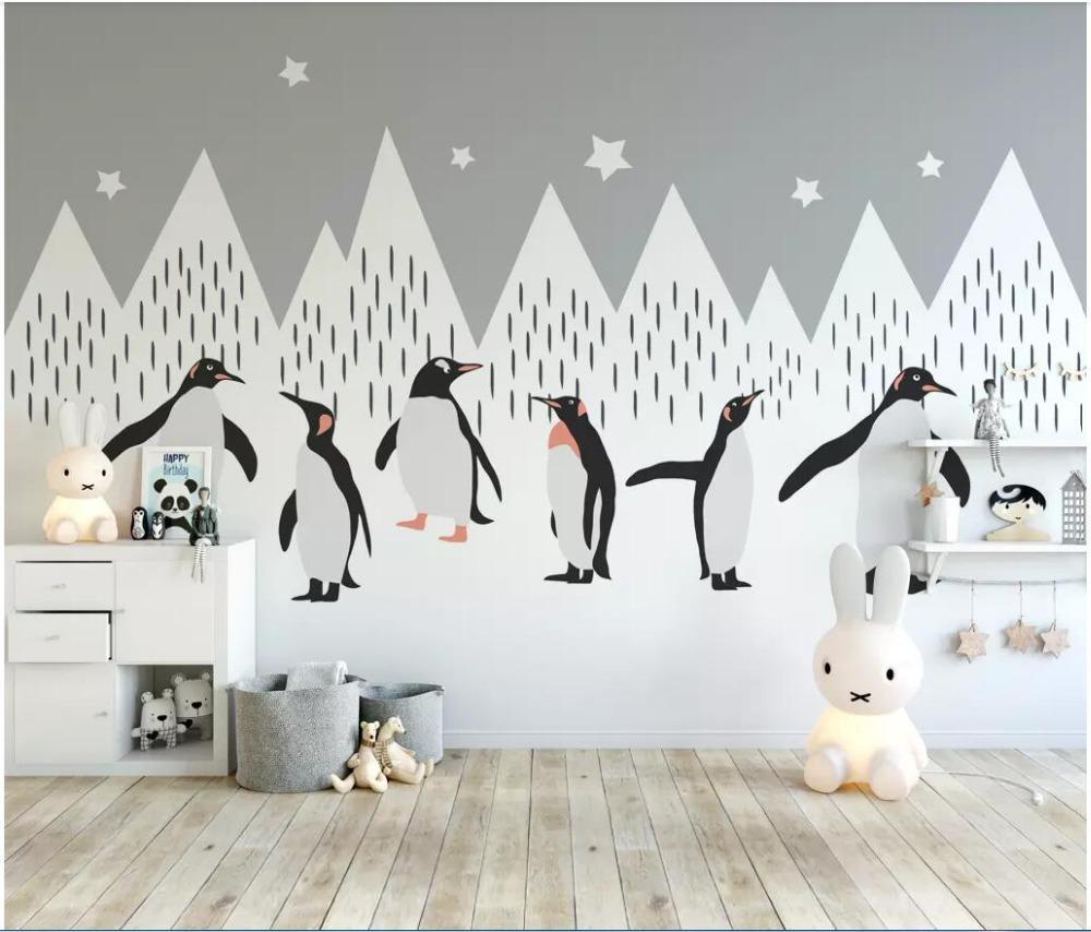 Papier peint Craquant Pingouins - papier peint sur mesure francais - muralconcept