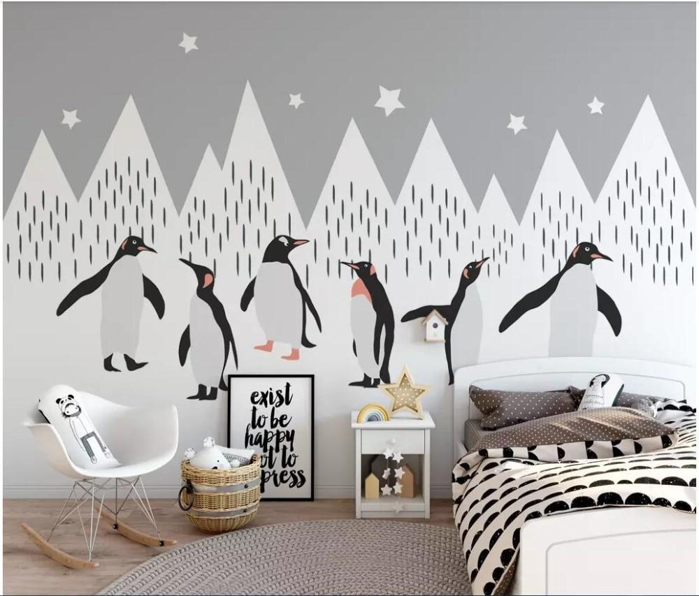 Papier peint Craquant Pingouins - papier peint sur mesure francais - muralconcept