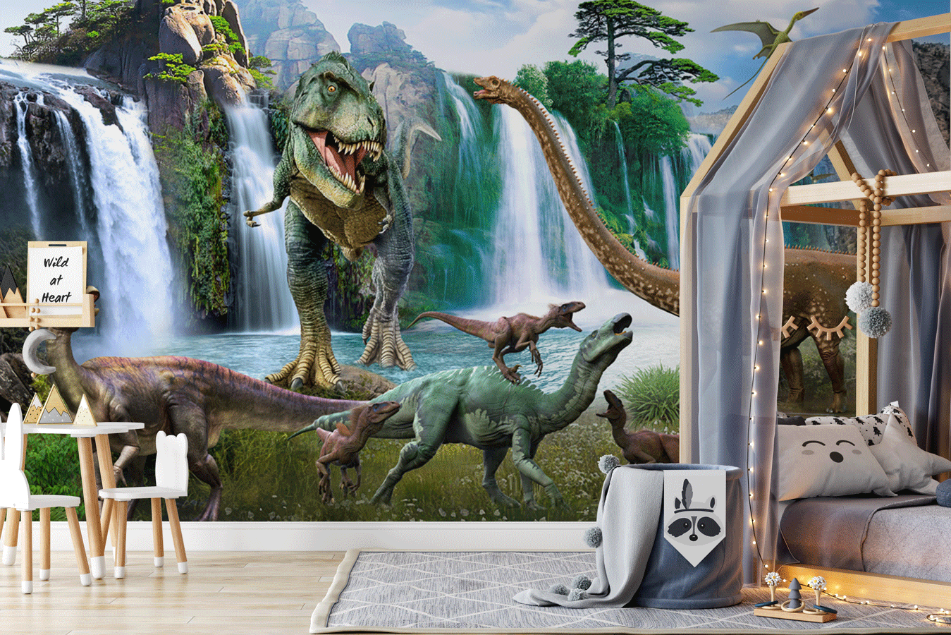 Papier peint Dinosaures 3D - papier peint sur mesure francais - muralconcept