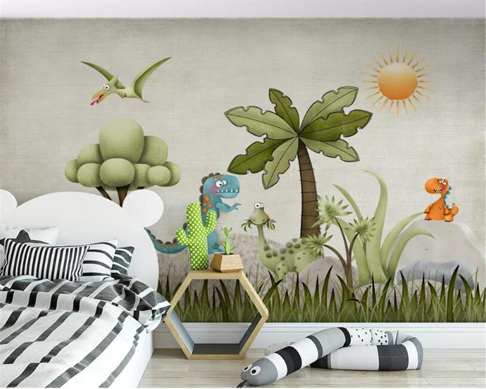 Papier peint Dinosaures rigolos - papier peint sur mesure francais - muralconcept