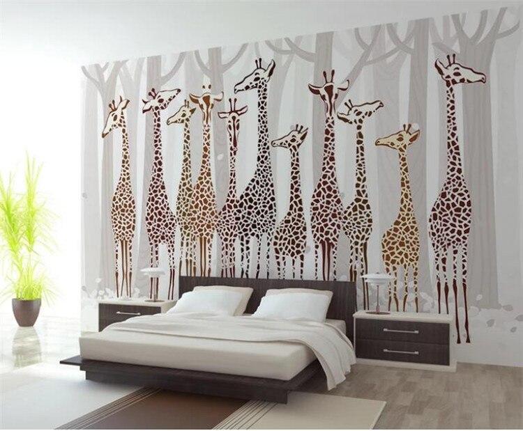 Papier peint Élégantes Girafes - papier peint sur mesure francais - muralconcept