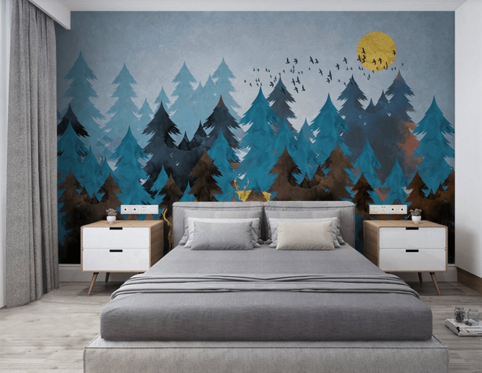 Papier peint Forêt Abstrait Inspirante - papier peint sur mesure francais - muralconcept