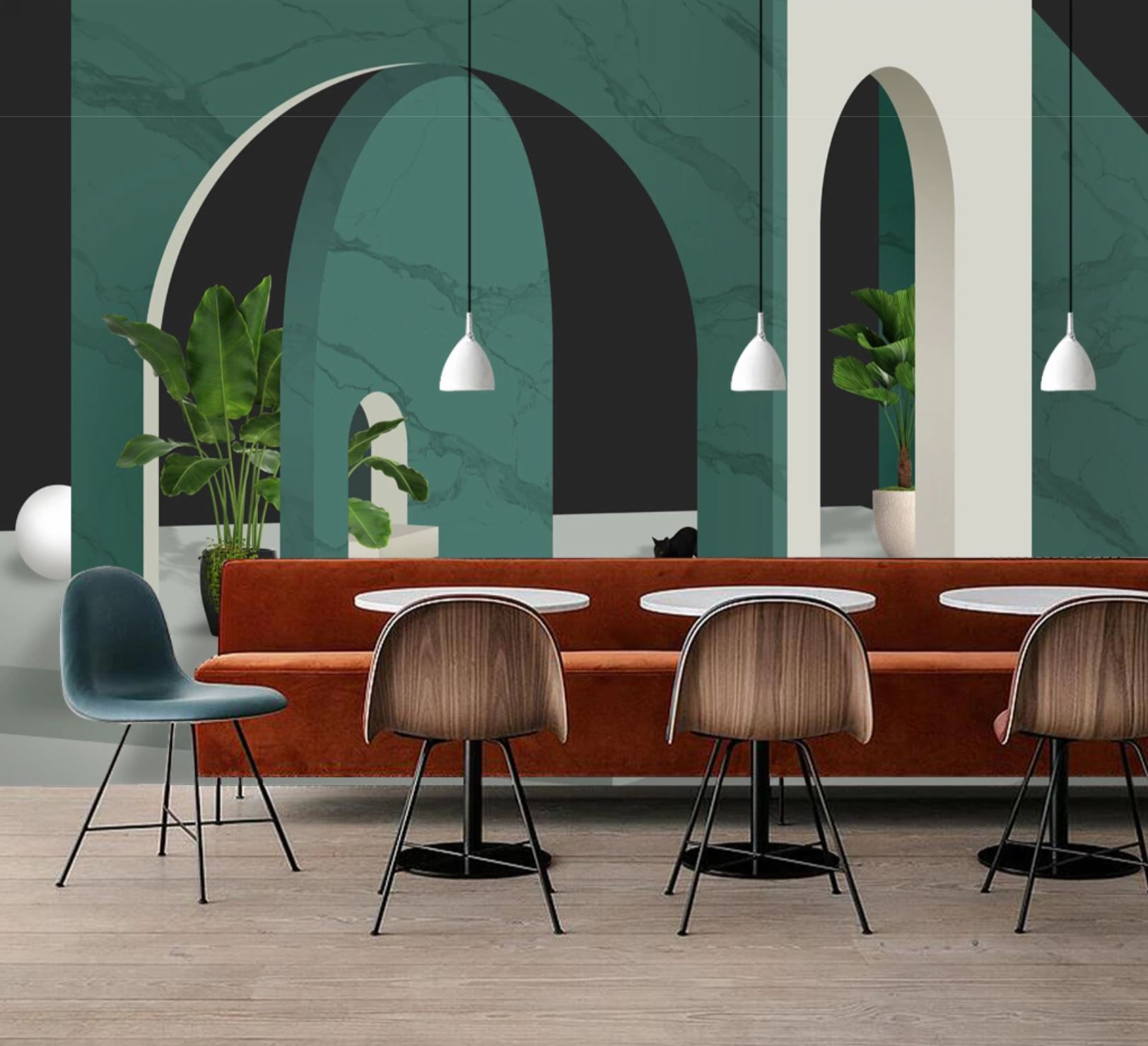 Papier peint hôtel trompe l'oeil - papier peint sur mesure francais - muralconcept