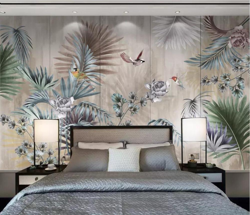 Papier peint Jungle Exotique & Bird - papier peint sur mesure francais - muralconcept