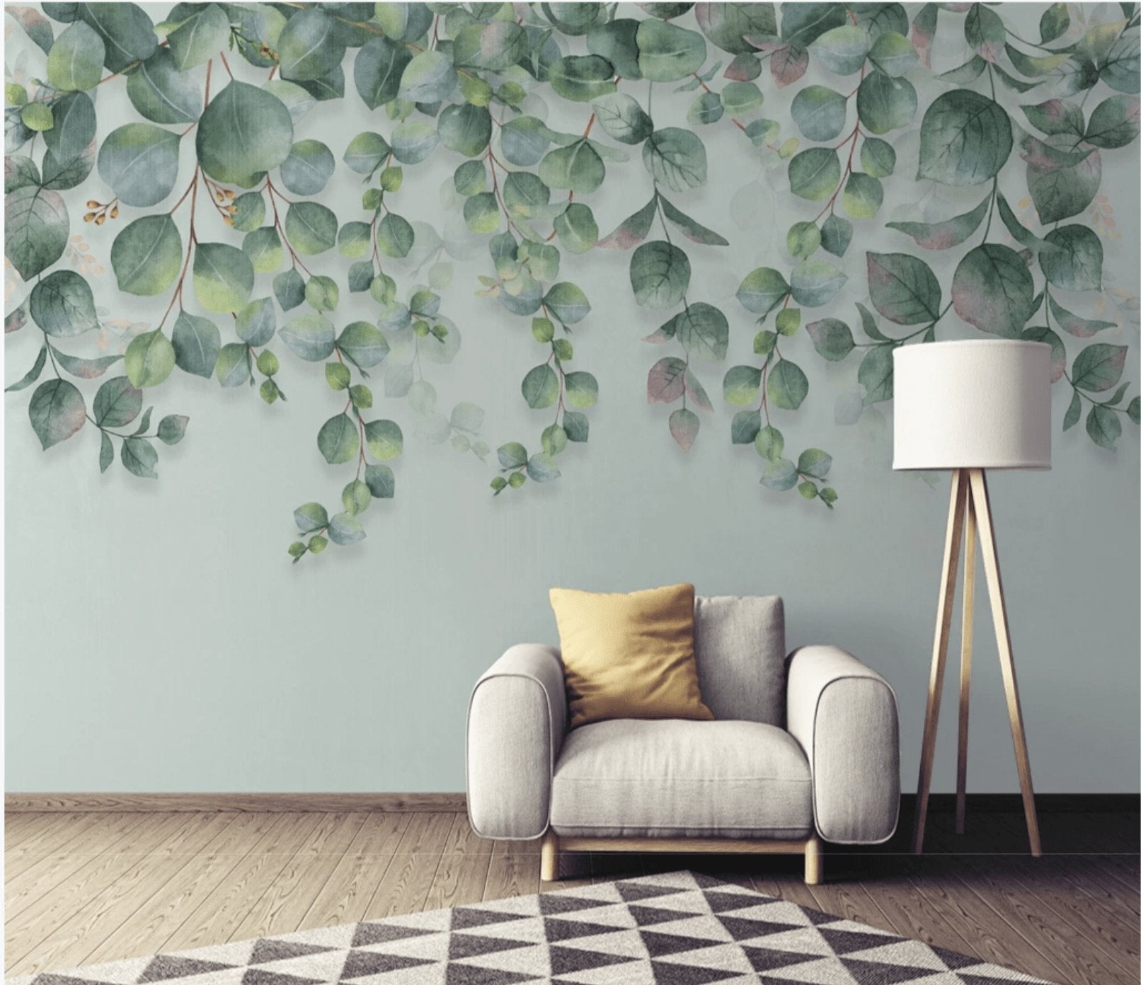 Papier peint nature plante Eucalyptus - papier peint sur mesure francais - muralconcept