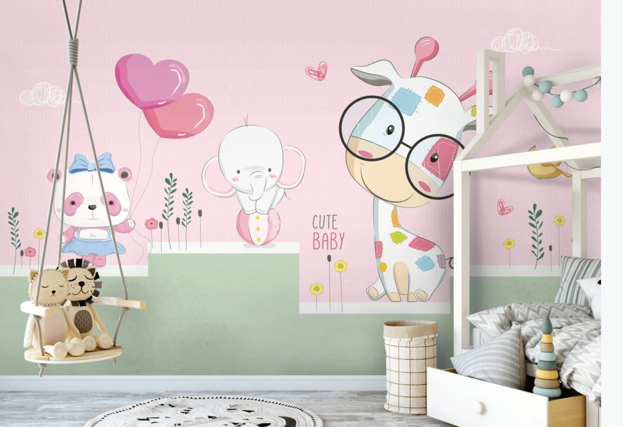 Papier peint panoramique Craquante Girafon - papier peint sur mesure francais - muralconcept