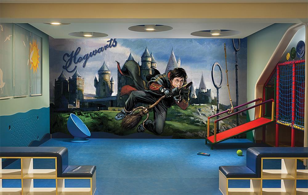 Papier peint panoramique Harry Potter match de quidditch peinture