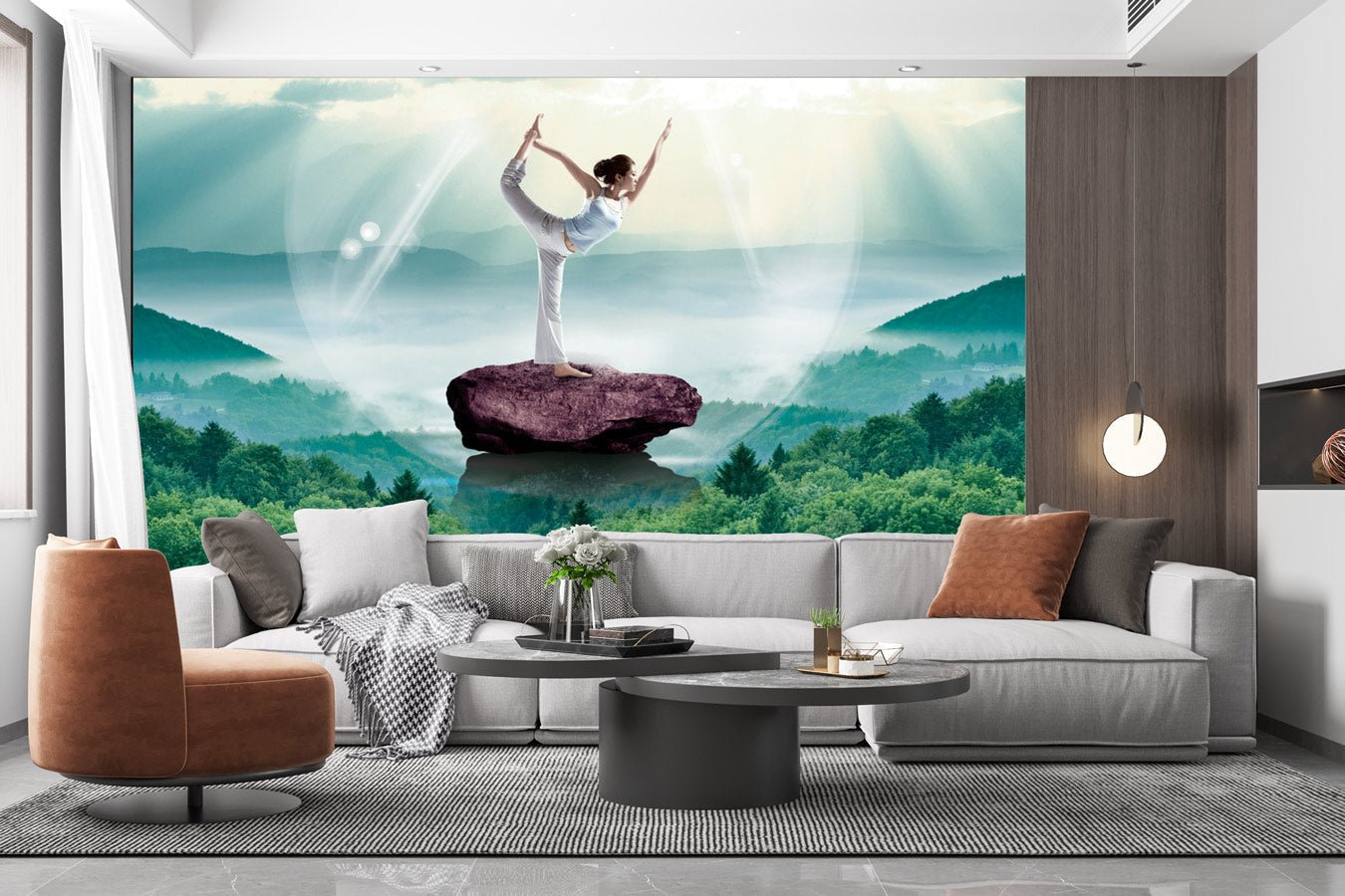 Papier peint salle de sport  Yoga Gym - papier peint sur mesure francais - muralconcept