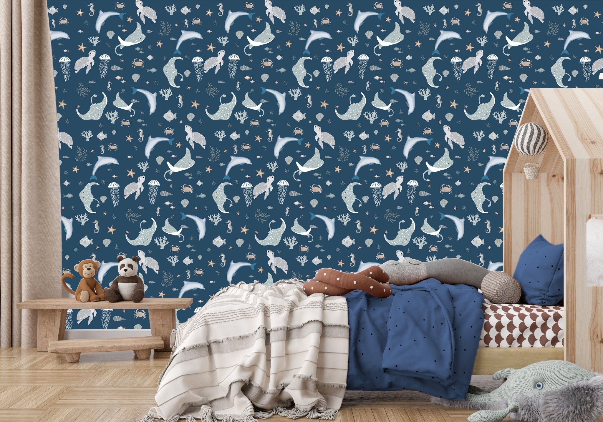 Papier peint bébé sous l'océan, mural concept, tendance