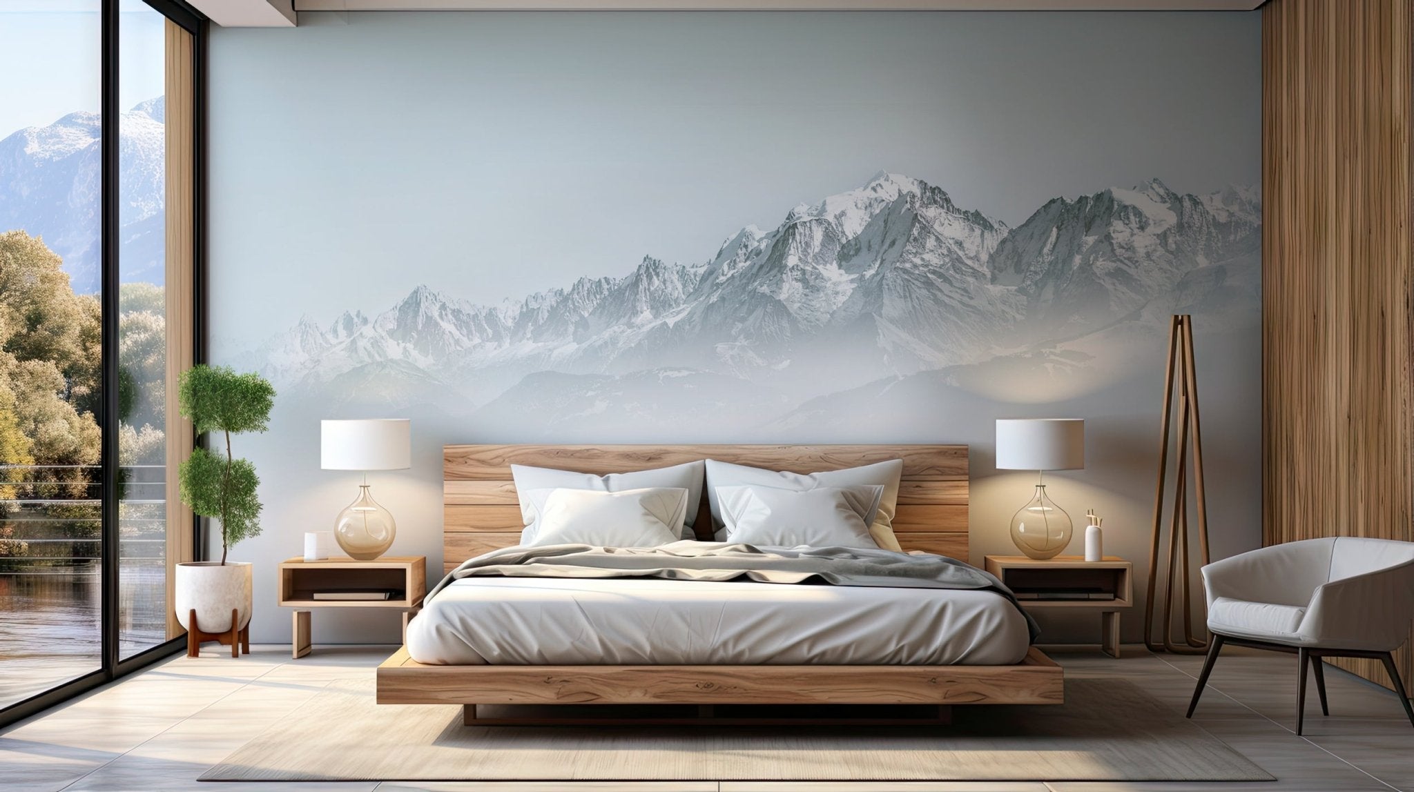 Papier peint Mont Blanc dans la brume, mural concept, tendance