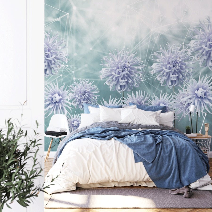 Papier peint cuisine pissenlit mauve fleur - Muralconceptpapier_peint_sur_mesure