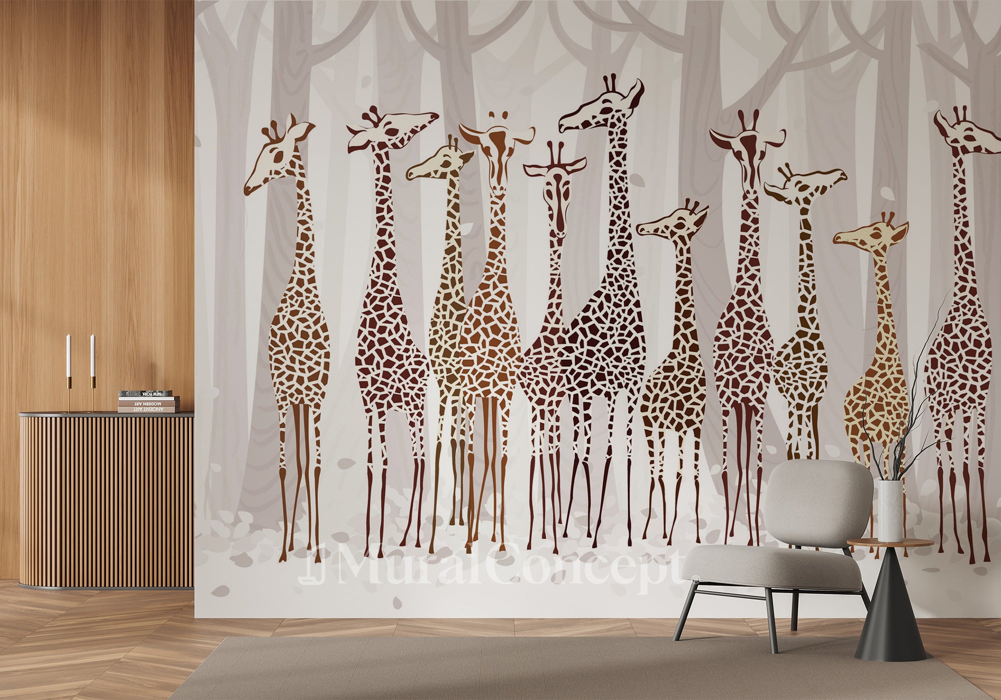 Papier peint Élégantes Girafes - panoramique français
