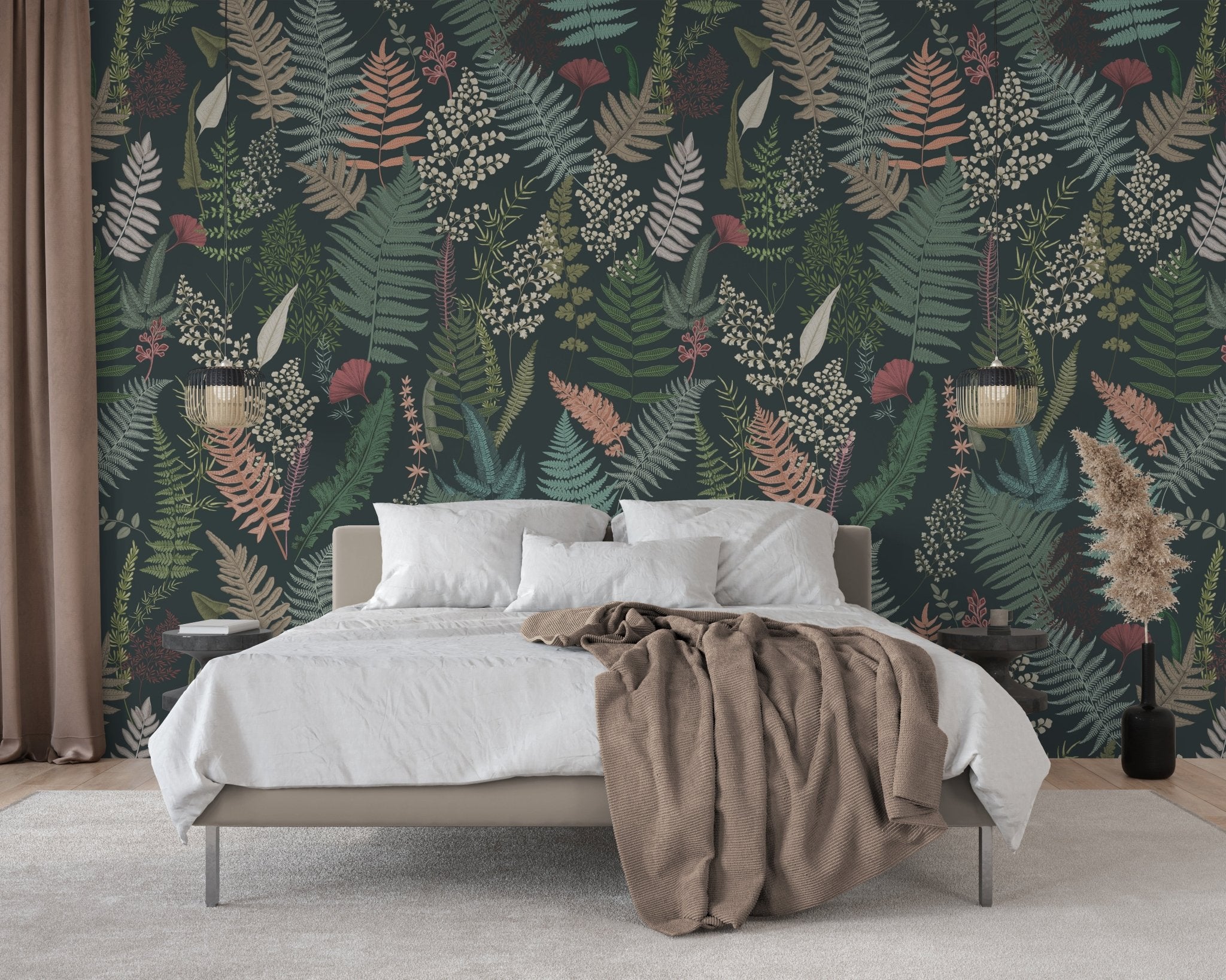 Papier peint feuille dense d'automne, mural concept, tendance