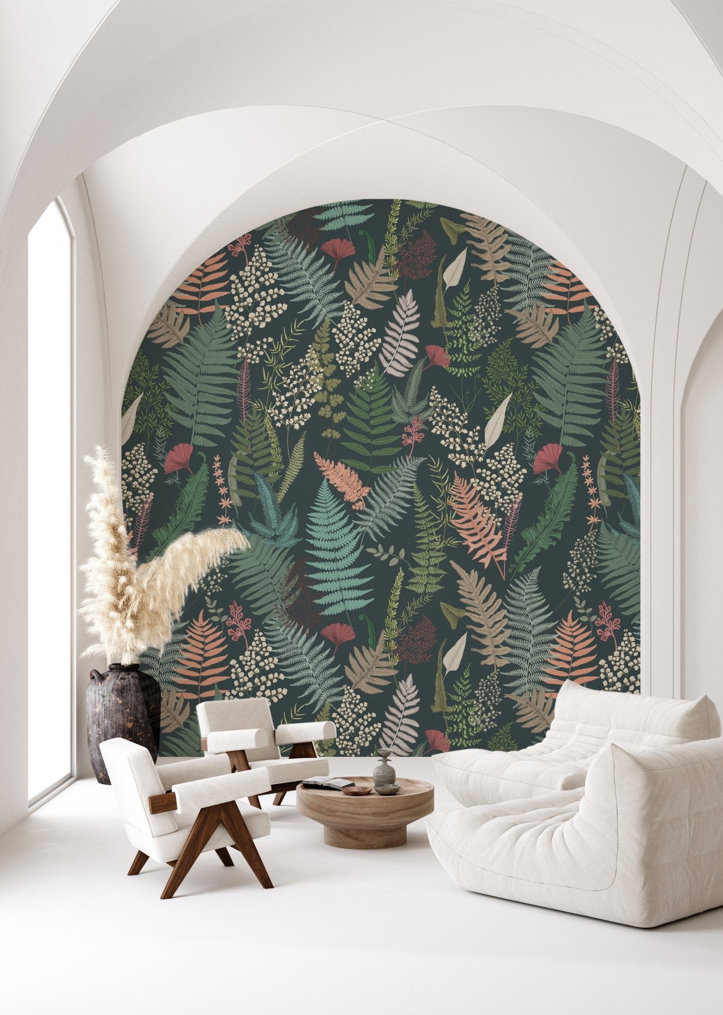 Papier peint feuille dense d'automne, mural concept, tendance