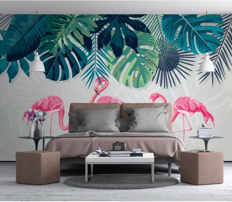 Papier peint Flamant rose élégant - papier peint sur mesure francais - muralconcept