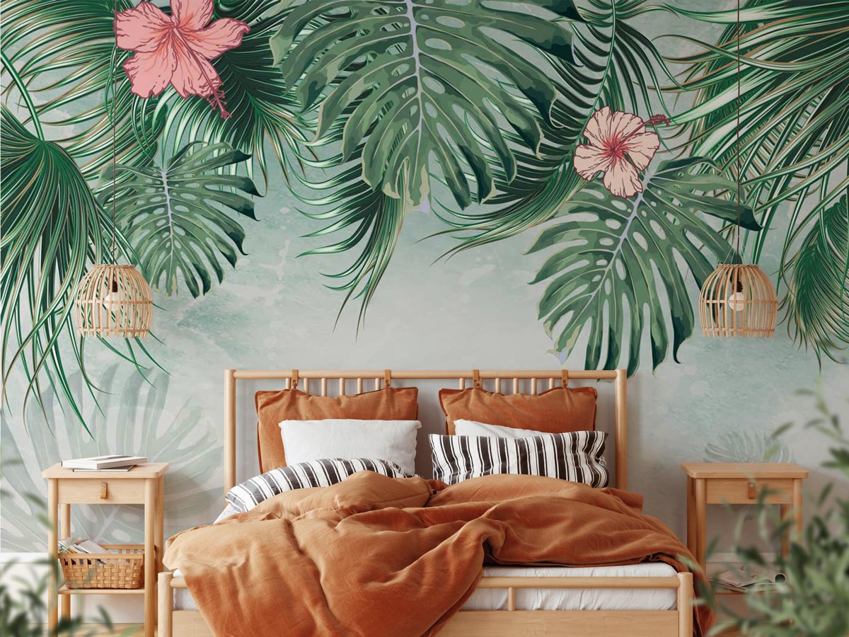 Papier peint Fleur de Palmier - papier peint sur mesure francais - muralconcept