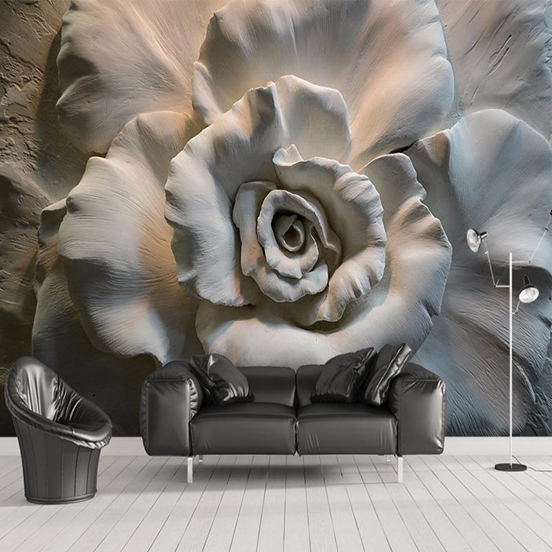 Papier peint Flower Sculpture 3D - papier peint sur mesure francais - muralconcept