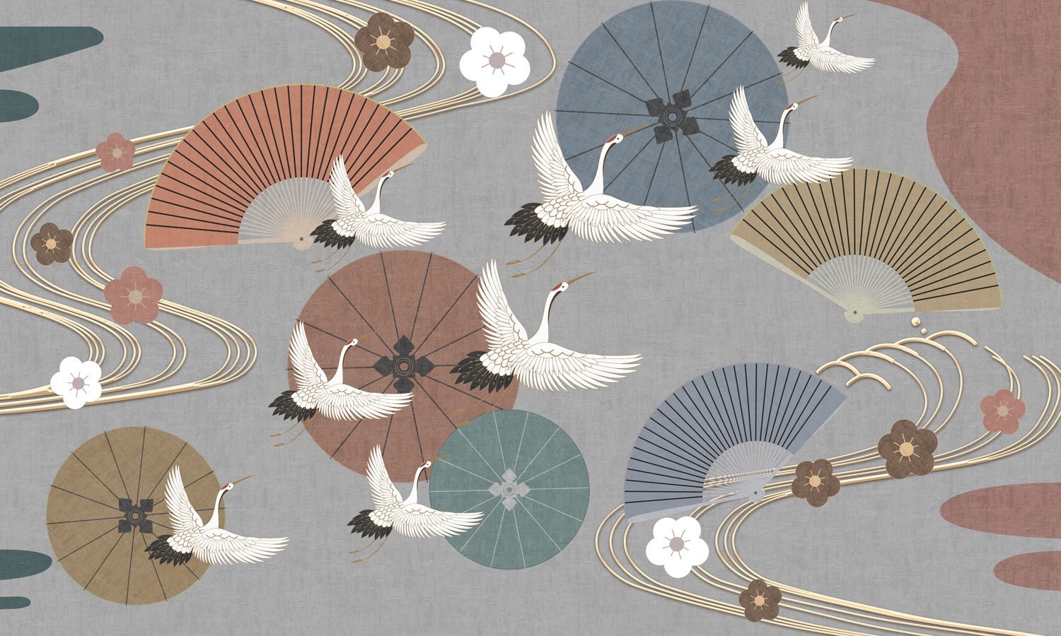 Papier peint grue asiatique zen - Muralconceptpapier_peint_sur_mesure