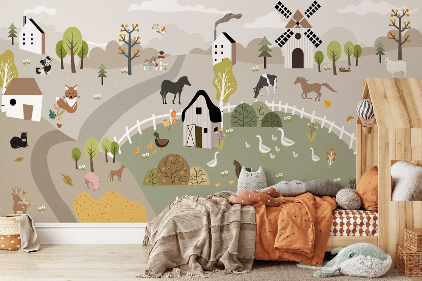 Papier peint les animaux de la ferme - Muralconceptpapier_peint_sur_mesure