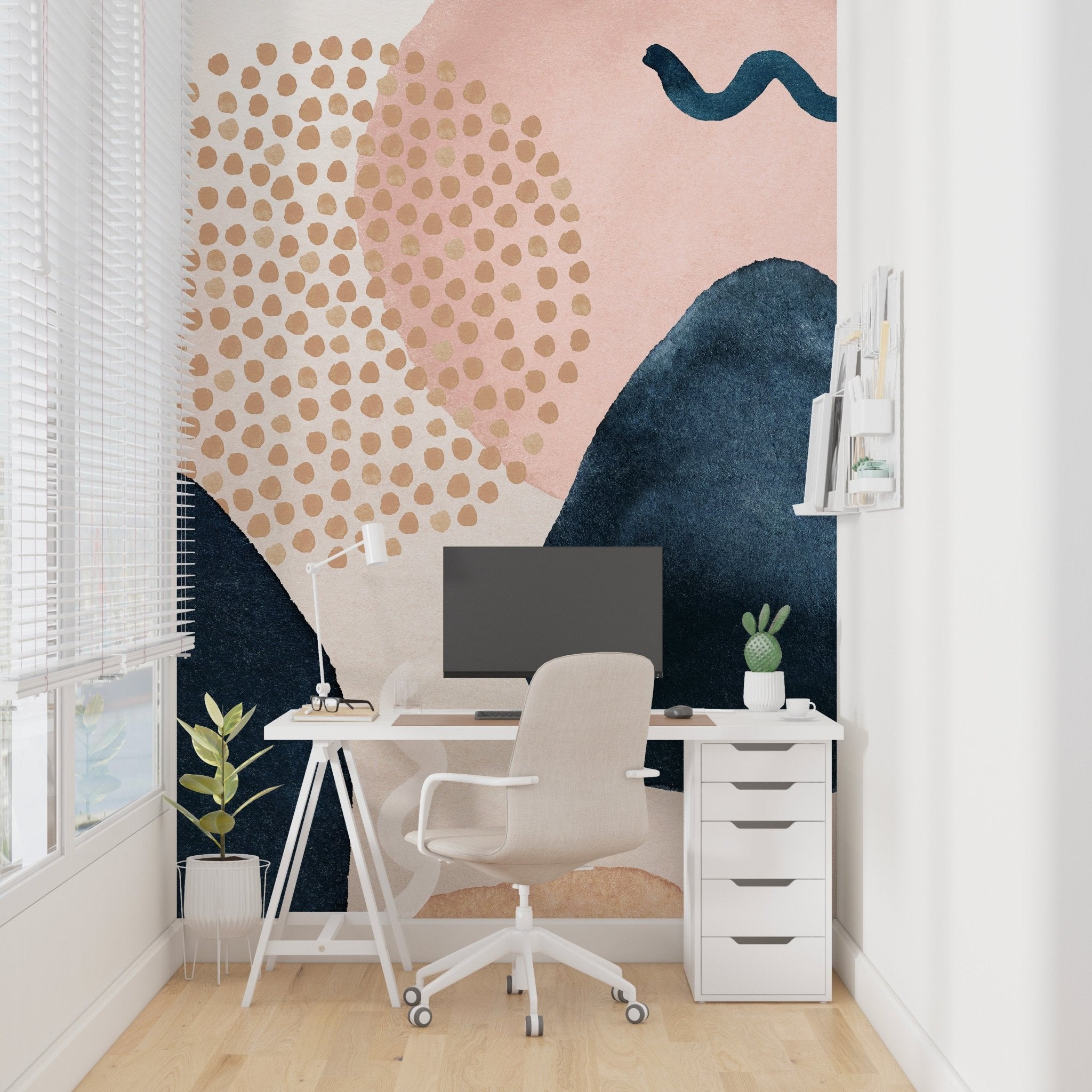 Papier peint panoramique blush - panoramique français