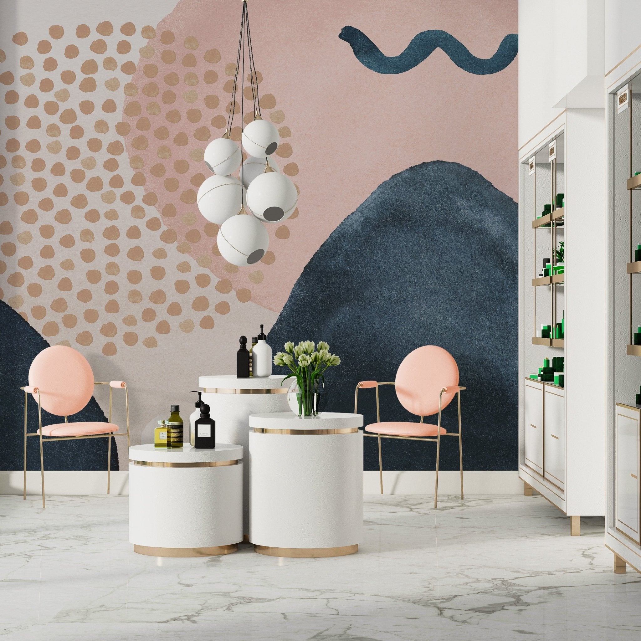 Papier peint panoramique blush - panoramique français