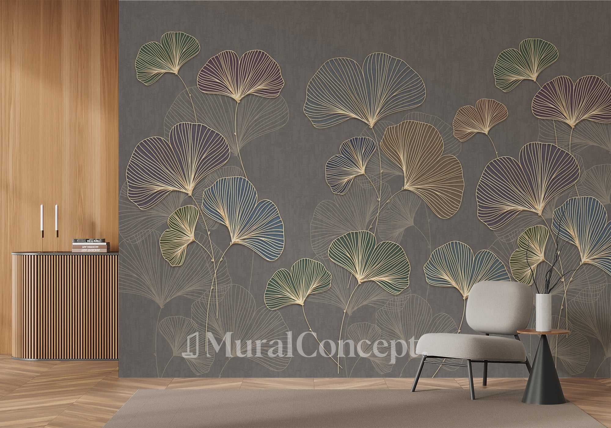 Papier peint panoramique ginkgo asie tendance - panoramique français