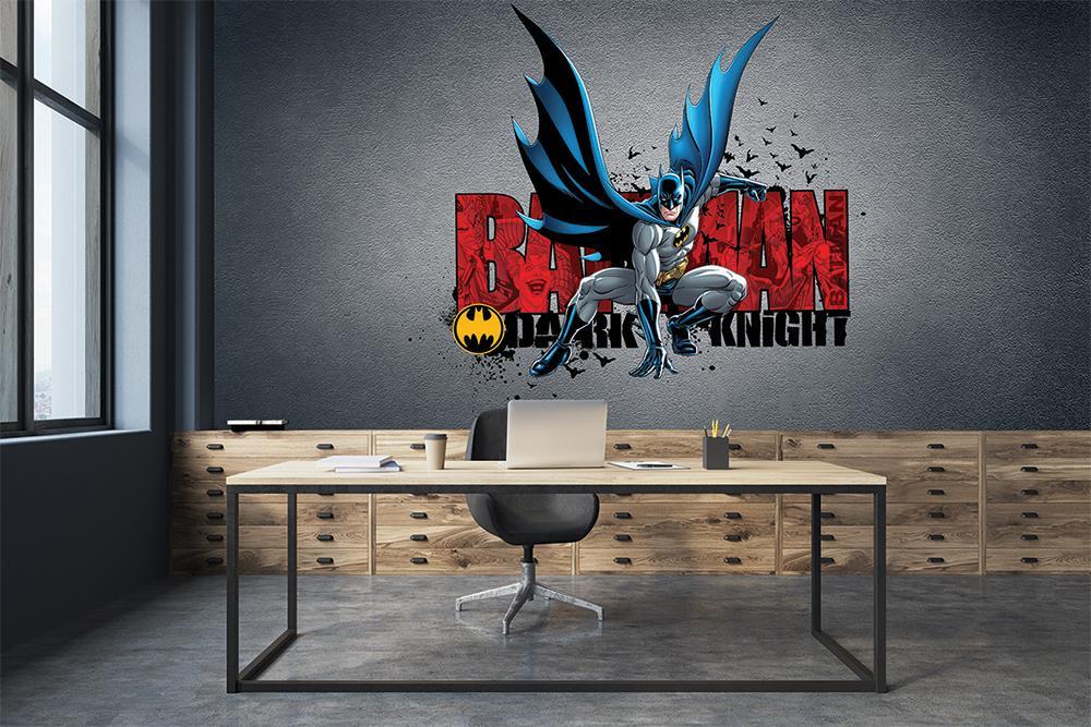 Papier peint panoramique héro batman atterrissage dark night logo