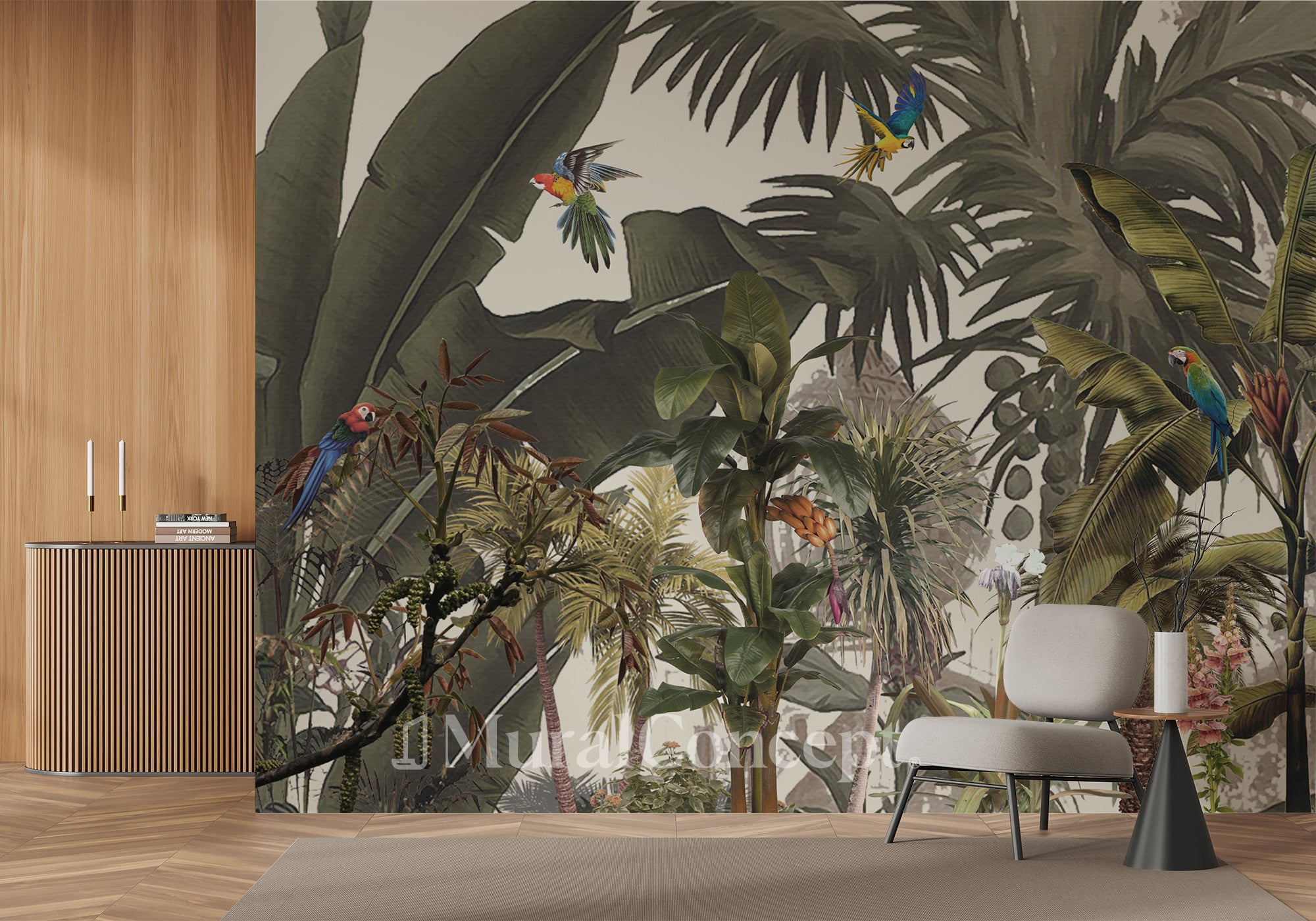 Papier peint panoramique Jungle bananier exotique - panoramique français